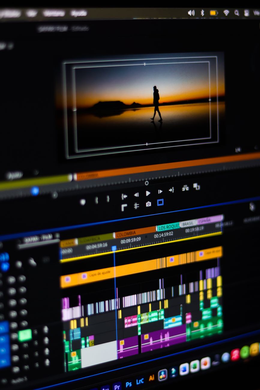 Creative broadcast production room and editing desk